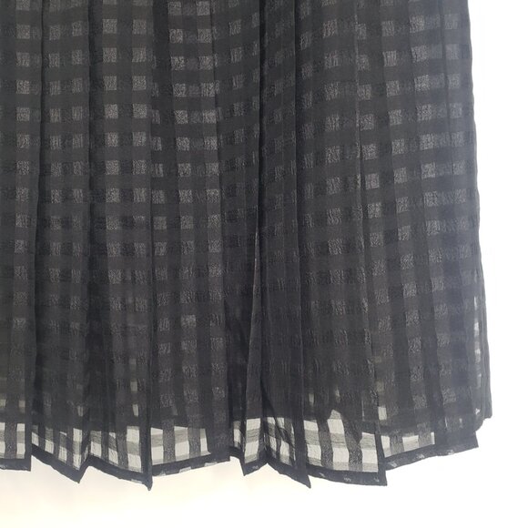 3/$25 Elle Pleated Skirt 10 Windowpane Plaid A Line Black NWT - Picture 5 of 7